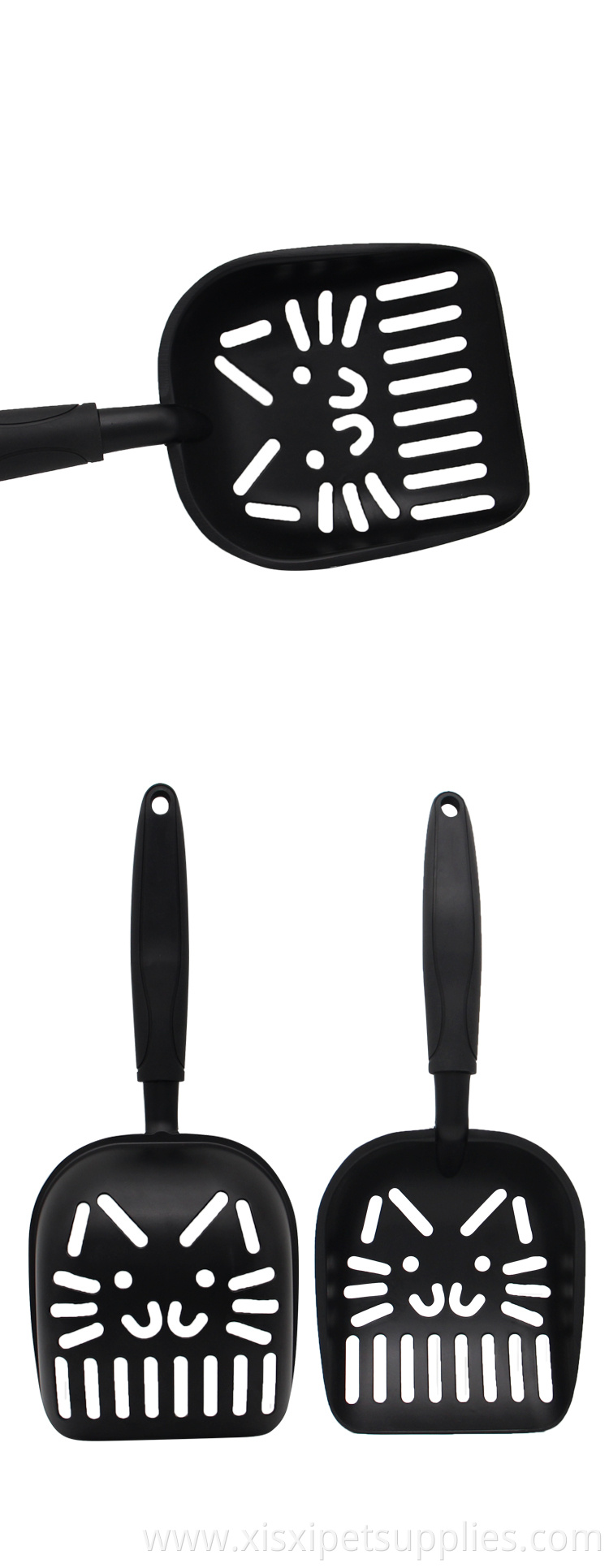Wholesale Accept Customized Logo High Quality TPR Handle Metal Cat litter Scoop Cat Litter Shovel